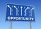 Opportunity road sign 3d illustration