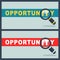 Opportunity word with magnifier concept