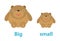 Opposite big and small, Opposite English Words big and small on white background,teddy bear illustration vector.