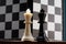 opposition of King chess piece against chess board