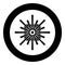 Optic connector port fiber cable laser beam icon in circle round black color vector illustration image solid outline style