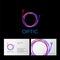 Optic logo. Letter O like a cable. Hank of color cable on a dark background.