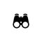 Optical Binoculars, Field Zoom Glasses. Flat Vector Icon illustration. Simple black symbol on white background. Optical Binoculars
