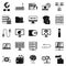 Optical drive icons set, simple style