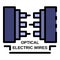 Optical electric wires icon color outline vector