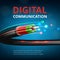 Optical fast connection. Future technology cyber internet communication vector realistic concept background