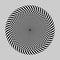 Optical illusion circles with black waves