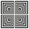 Optical Illusion hypnotic square maze in black white.