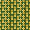 Optical illusion seamless pattern. Golden shapes move on green background