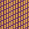 Optical illusion seamless pattern. Golden shapes move on purple background