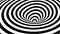 Optical illusion tunnel. Abstract 3d black and white illusions. Horizontal lines stripes pattern or background with wavy