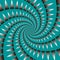 Optical illusion vector background. Moving spiral of triangles