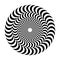 Optical illusion of volume. Round vector isolated black and white pattern on a white background.