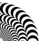 Optical illusion of volume. Vector isolated black and white pattern on a white background.