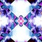 Optical kaleidoscope blur texture background. Seamless washed out symmetry ombre effect. 80s style retro geometric