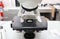 Optical microscope in hospital laboratory