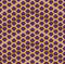 Optical motion illusion seamless pattern. Purple hexagons move on yellow background