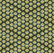 Optical motion illusion seamless pattern. Yellow hexagons move on blue background