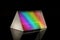 Optical prism for experiments isolated on the black background