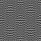 Optical seamless pattern of black distorted zigzag broken stripes. Psychedelic repeatable texture. Scroll up and down to watch