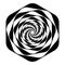 Optical, visual art illustration. Spiral, vortex, helix, swirl and twirl geometric design element