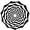 Optical, visual art illustration. Spiral, vortex, helix, swirl and twirl geometric design element