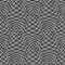 Optical warped seamless pattern of black distorted zigzag lines. Psychedelic repeatable texture