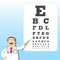 Optician doctor with Snellen eye chart. Doctor