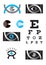 Optician, optometry, eye, icon set.
