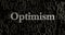 Optimism - 3D rendered metallic typeset headline illustration