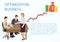 Optimization business banner. Consulting group poster, banner vector illustration. Team analyzing audit, finding