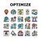 Optimize Operations Collection Icons Set Vector