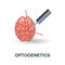 Optogenetics icon. 3d illustration from future technology collection. Creative Optogenetics 3d icon for web design