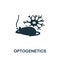 Optogenetics icon. Monochrome simple line Future Technology icon for templates, web design and infographics