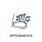 Optogenetics icon. Monochrome simple line Future Technology icon for templates, web design and infographics