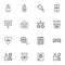 Optometry, ophthalmology line icons set