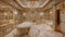 Opulent Bathroom With Chandelier and Tub