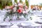 Opulent celebration luxury wedding reception table with flowers and decor