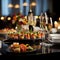 Opulent Dining Setup with Creative Culinary Artistry