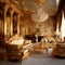 Opulent Elegance: Gilded Splendor in a Lavish Golden Living Room