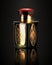 Opulent Fragrance: A Luxurious Perfume Bottle Crafted with Golden and Colorful Details by Generative AI