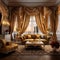 Opulent Living Room with Silk and Satin Drapes