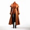 Opulent Minimalism: Orange Belted Jacket On Mannequin