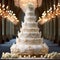 Opulent Multi-Tiered Wedding Cake with Intricate Designs