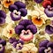 Opulent Pansies: A Vibrant Vector Seamless Background