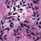 Opulent purple leaves with twisted branches on vibrant fabric (tiled)