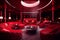 Opulent Red Lounge Luxury Nightclub and Restaurant Interior. Generative AI