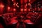 Opulent Red Lounge Luxury Nightclub and Restaurant Interior. Generative AI