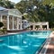 Opulent Southern Poolside Resort. Generative AI