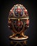 An Opulent Treasure A Faberge Egg of Pure Gold with Exquisite Colorful Details. Generative AI